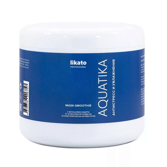 Likato Маска-смузи для увлажнения и защиты натуральных волос / Aquatika, 500 мл