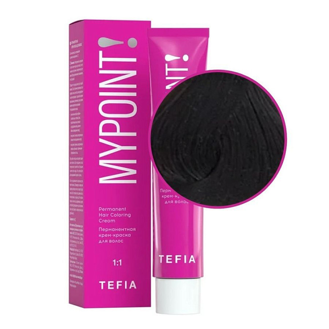 TEFIA Mypoint 1.0 черный Перманентная крем-краска для волос, 60 мл