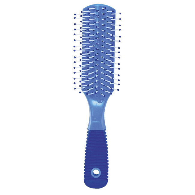 Ollin Щётка для укладки волос 730543, 7 рядов, нейлоновые штифты, пластик, синий, 17 см