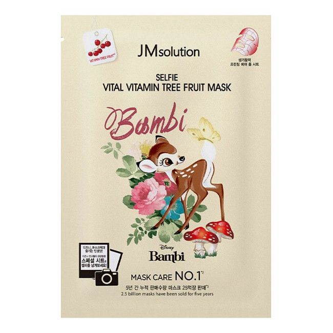JMSolution Маска тканевая с экстрактом облепихи / Disney Collection SELFIE VITAL Vitamin Tree Fruit Mask, 30 мл