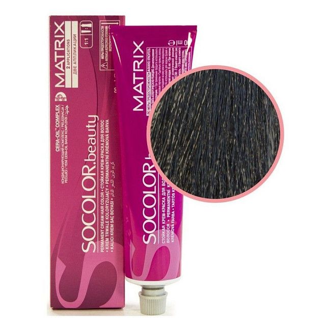 Matrix Крем-краска для волос / Socolor beauty 2N, чёрный, 90 мл