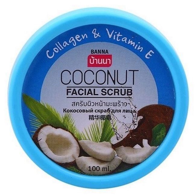 Banna Кокосовый скраб для лица с коллагеном и витамином Е / Facial Scrub Coconut, 100 мл