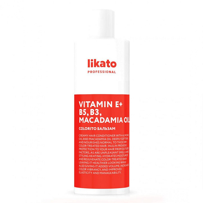 Likato Бальзам для окрашенных волос / Colorito Vitamin E + B5, B3, Macadamia Oil, 400 мл