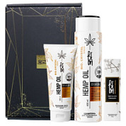 BeOn Подарочный набор для ухода за волосами №6 Блеск + Сквалан (шампунь, бальзам, масло) / Hemp Oil, 400 мл, 200 мл, 50 мл