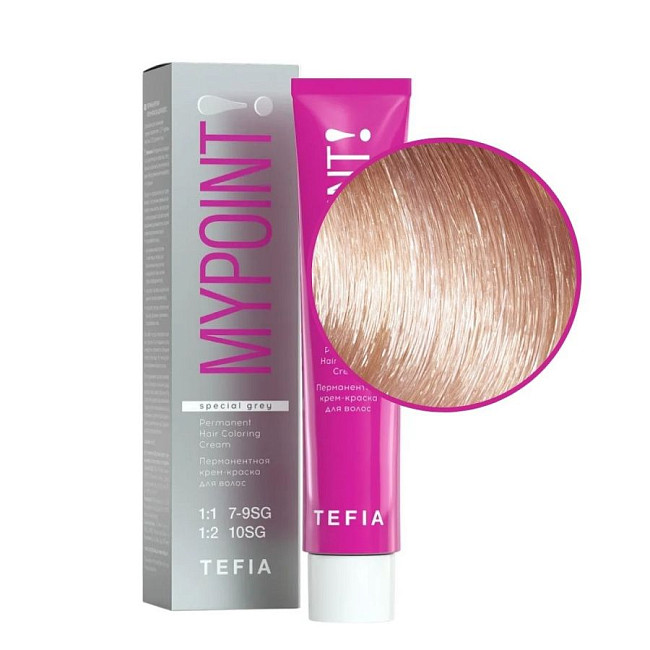 TEFIA Mypoint Special Grey 9.310 Перманентная крем-краска для седых волос / Очень светлый блондин золотисто-пепельный, 60 мл