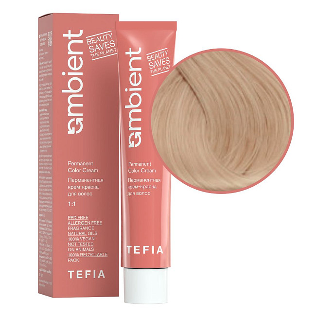TEFIA  Ambient 10.3 Перманентная крем-краска для волос / Экстра светлый блондин золотистый, 60 мл