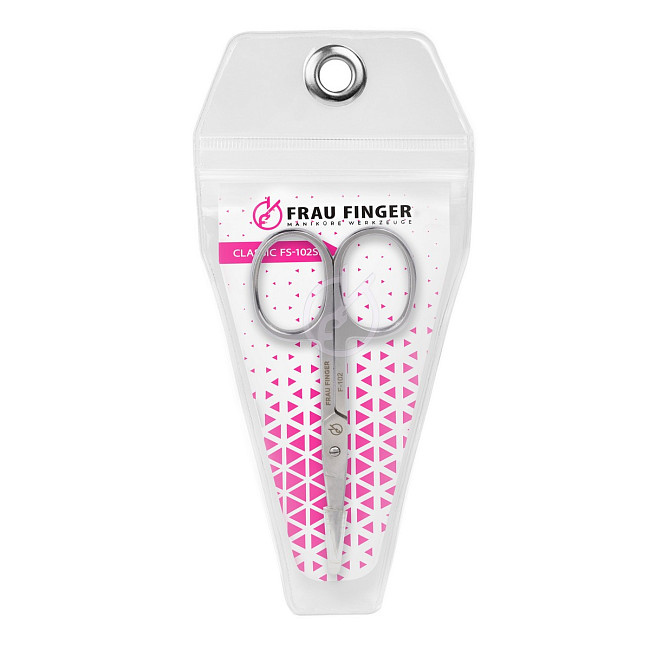 Frau Finger Ножницы маникюрные для ногтей изогнутые / Classic FS-102SP, глянцевые, ручная заточка, 9 см