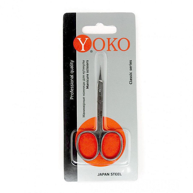 YOKO Ножницы маникюрные для кутикулы / SN 019, изогнутые, ручная заточка, 95 мм