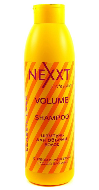 Nexxt Шампунь для объема волос c пивом и эликсиром плодов баобаба, 1000 мл