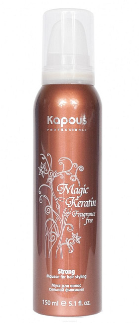 Kapous Мусс для укладки волос сильной фиксации с кератином, 150 мл