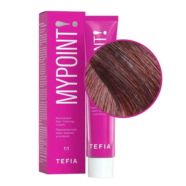 TEFIA Mypoint 5.4 Перманентная крем-краска для волос / Светлый брюнет медный, 60 мл