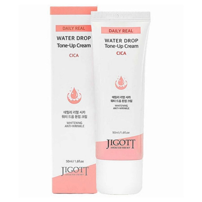 Jigott Крем для лица увлажняющий с центеллой азиатской / Daily Real Cica Water Drop Tone Up Cream, 50 мл