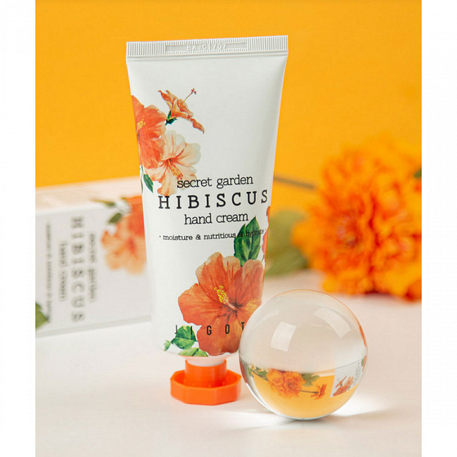 Jigott Крем для рук с экстрактом гибискуса / Secret Garden Hibiscus Hand Cream, 100 мл