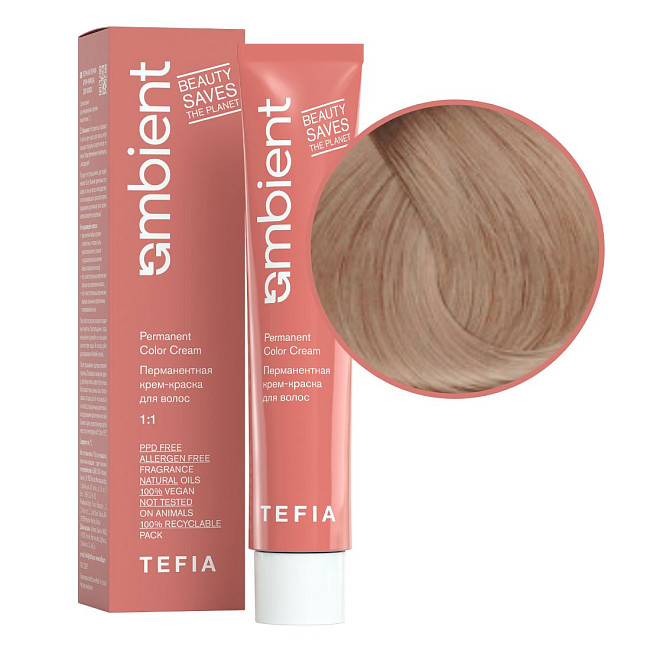 TEFIA  Ambient 9.8 Перманентная крем-краска для волос / Очень светлый блондин коричневый, 60 мл