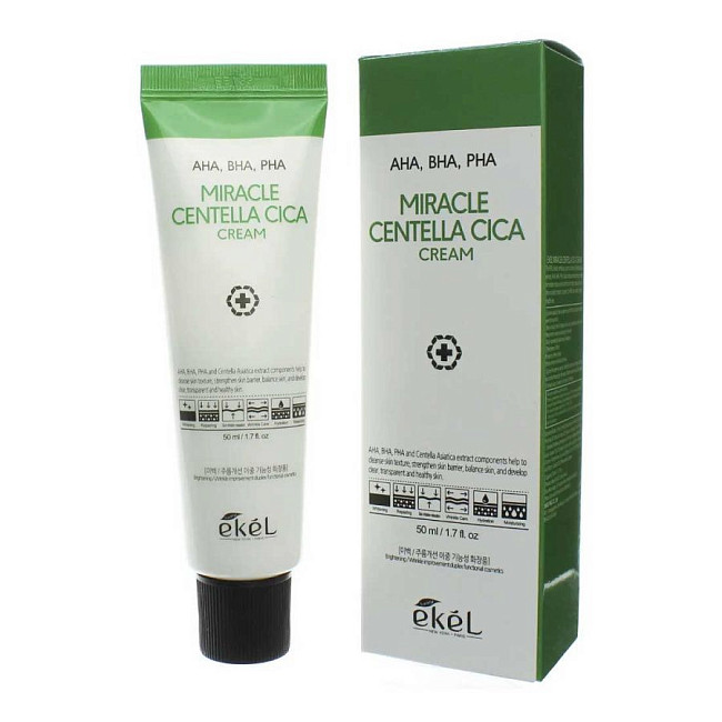 Ekel Крем для проблемной кожи лица с кислотами / Centella Cica Cream AHA, BHA, PHA, 50 мл