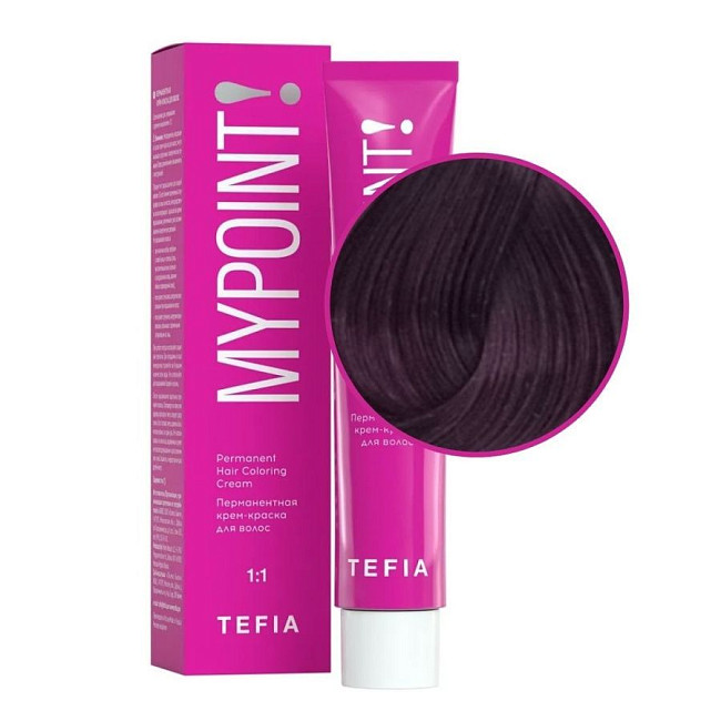 TEFIA Mypoint 6.7 Перманентная крем-краска для волос / Темный блондин фиолетовый,  60 мл