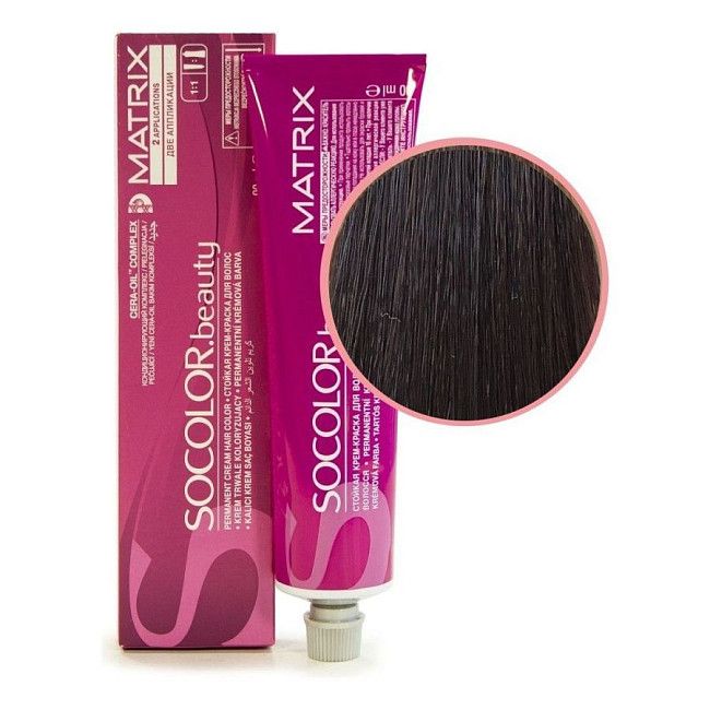 Matrix Крем-краска для волос / Socolor beauty 505NA, светлый шатен натуральный пепельный, 90 мл