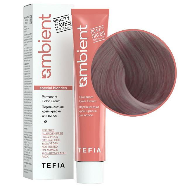 TEFIA  Ambient 1007 Перманентная крем-краска для волос / Специальный блондин фиолетовый, 60 мл
