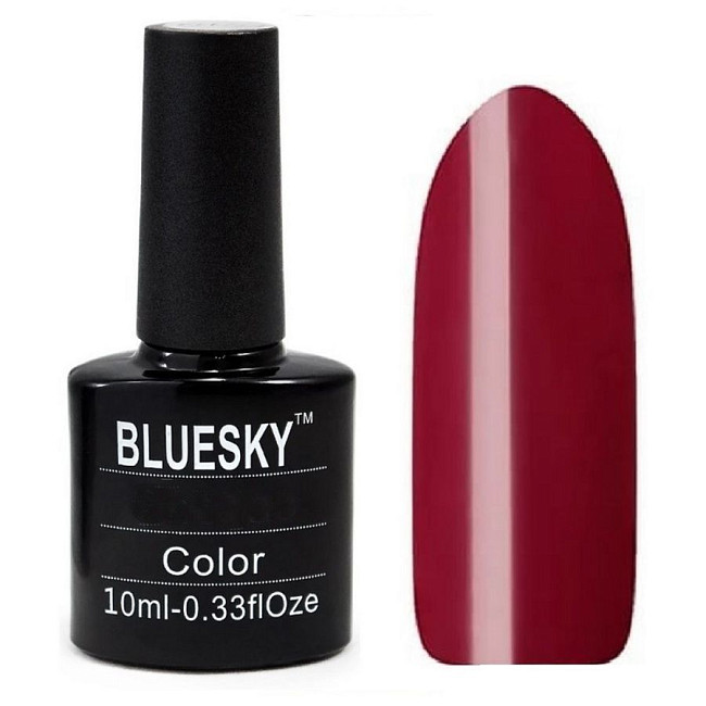 Bluesky Гель-лак для ногтей 130 SH, карминово-красный с шиммером, 10 мл