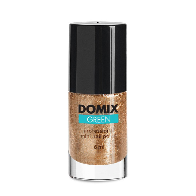 Domix Green Professional Лак для ногтей, сверкающий золотой, 6 мл