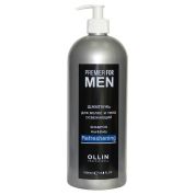 Ollin Шампунь для волос и тела мужской освежающий / Premier For Men, 1000 мл
