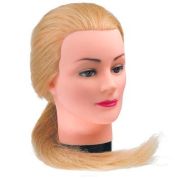 Dewal Голова-манекен учебная для парикмахеров 4151-L-408, натуральный волос, блондинка