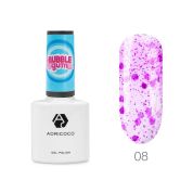 ADRICOCO Гель-лак для ногтей с цветной неоновой слюдой / Bubble Gum №08, взрывная ежевика, 8 мл