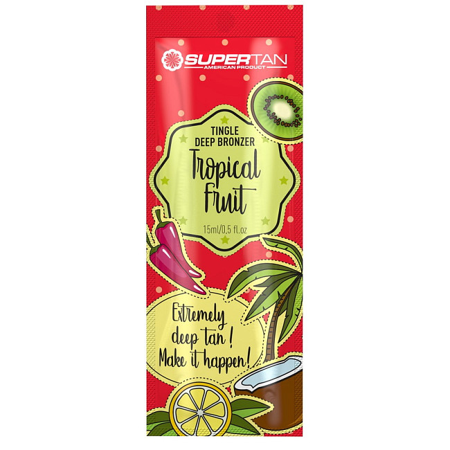 SuperTan Крем для загара тропические фрукты с тингл-эффектом / Tropical Fruits, 15 мл
